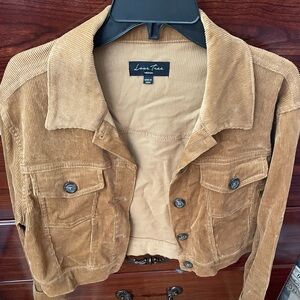 Cropped Brown Corduroy Utility Jacket